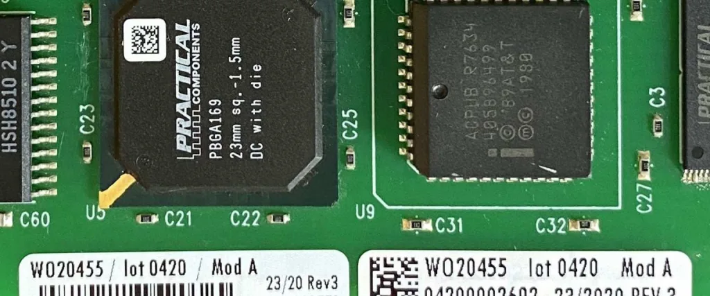 pcb label on a circuit board