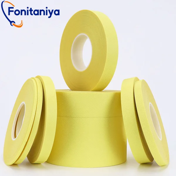a pile of yellow-colored hvof masking tapes