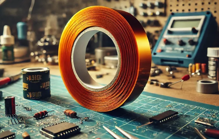 kapton tape made of kapton aka polyimide, dielectric and heat resistant