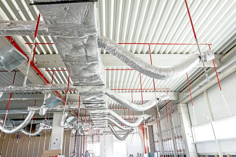 applying HVAC tape for reflective insulation