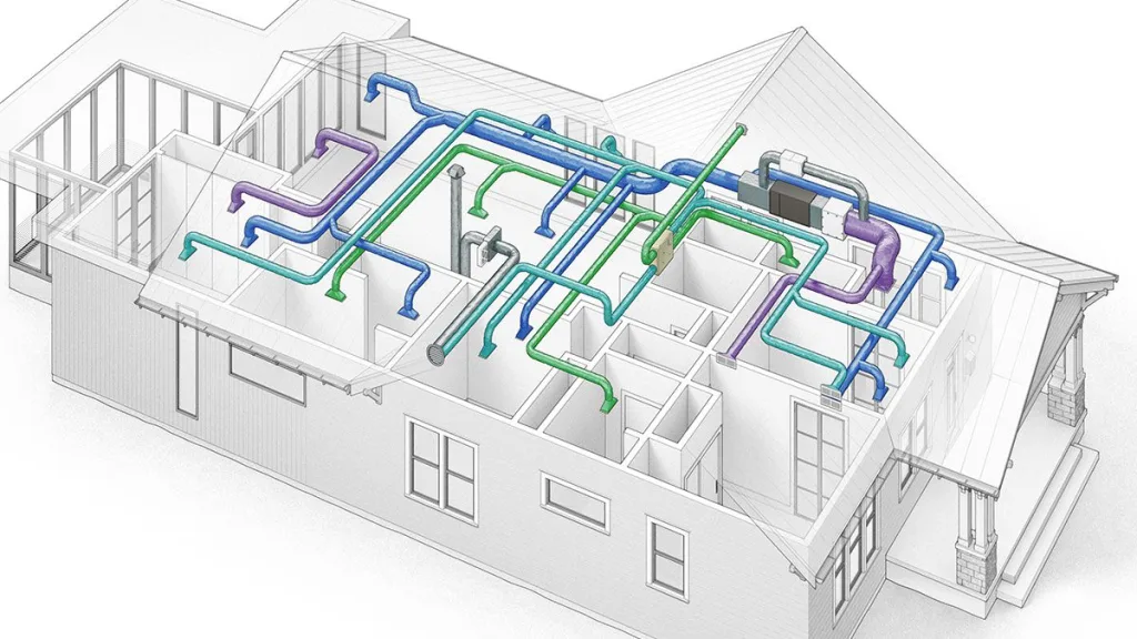 HVAC tape applied in a housing system