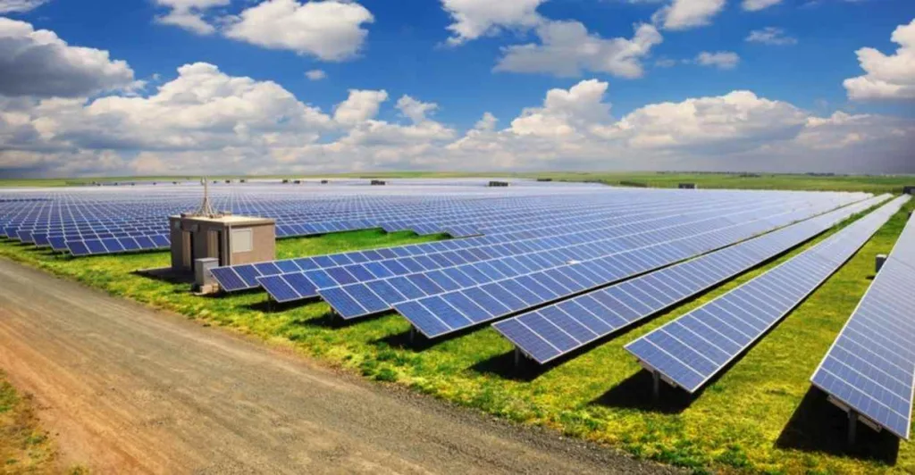 A solar farm under the sunshine