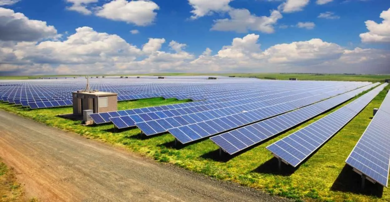 A solar farm under the sunshine