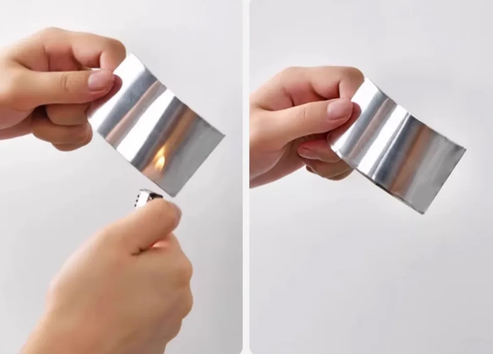 fire retardancy test on foil duct tape