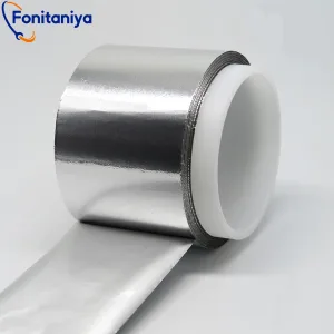a roll of non-conductive aluminum tape on polyester carton