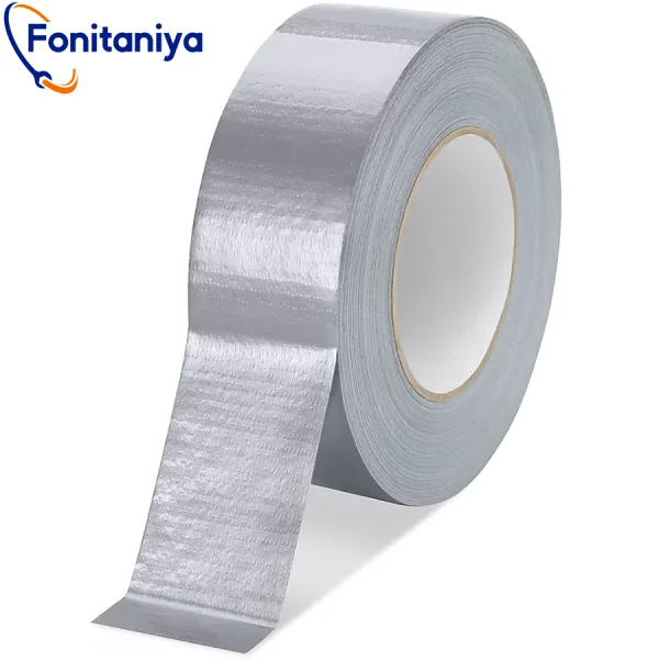a roll fo duct tape in silver