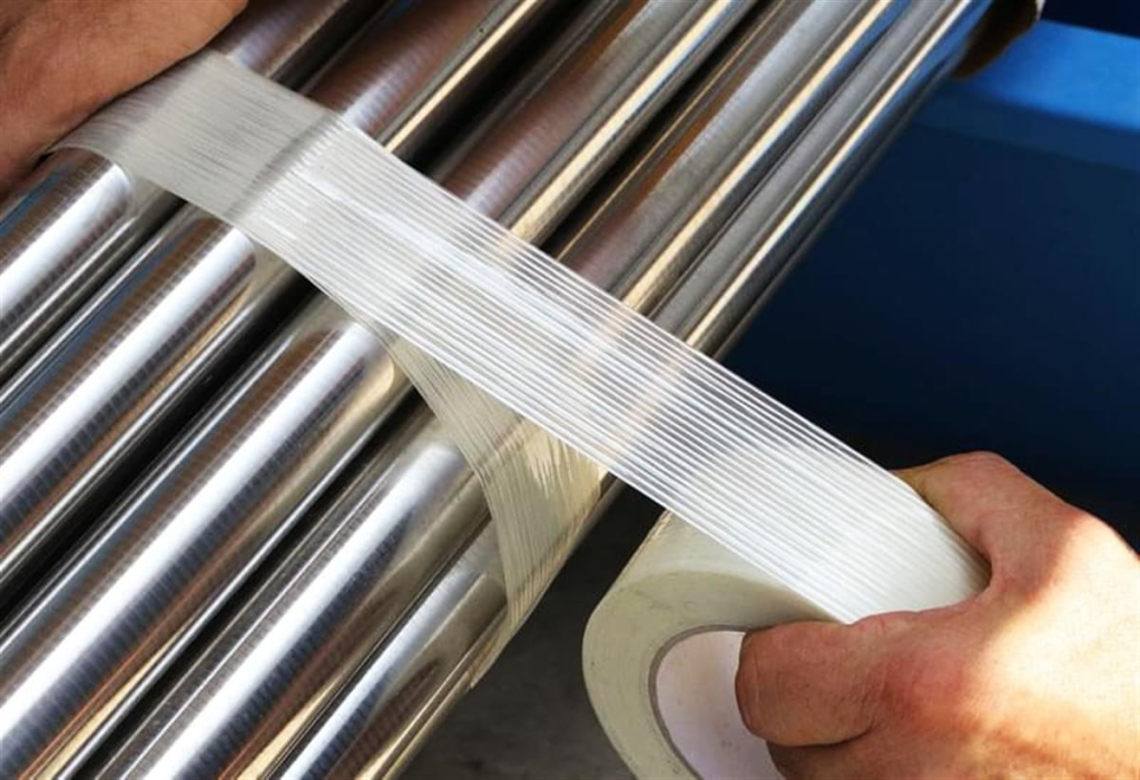 bundling pipes with filament tape