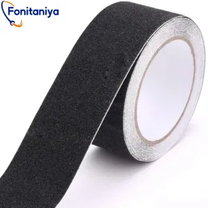 a black mineral coated grip tape with extremely abrasive surface