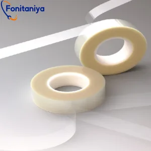 two rolls of transparent very thin double sided tape with polyester